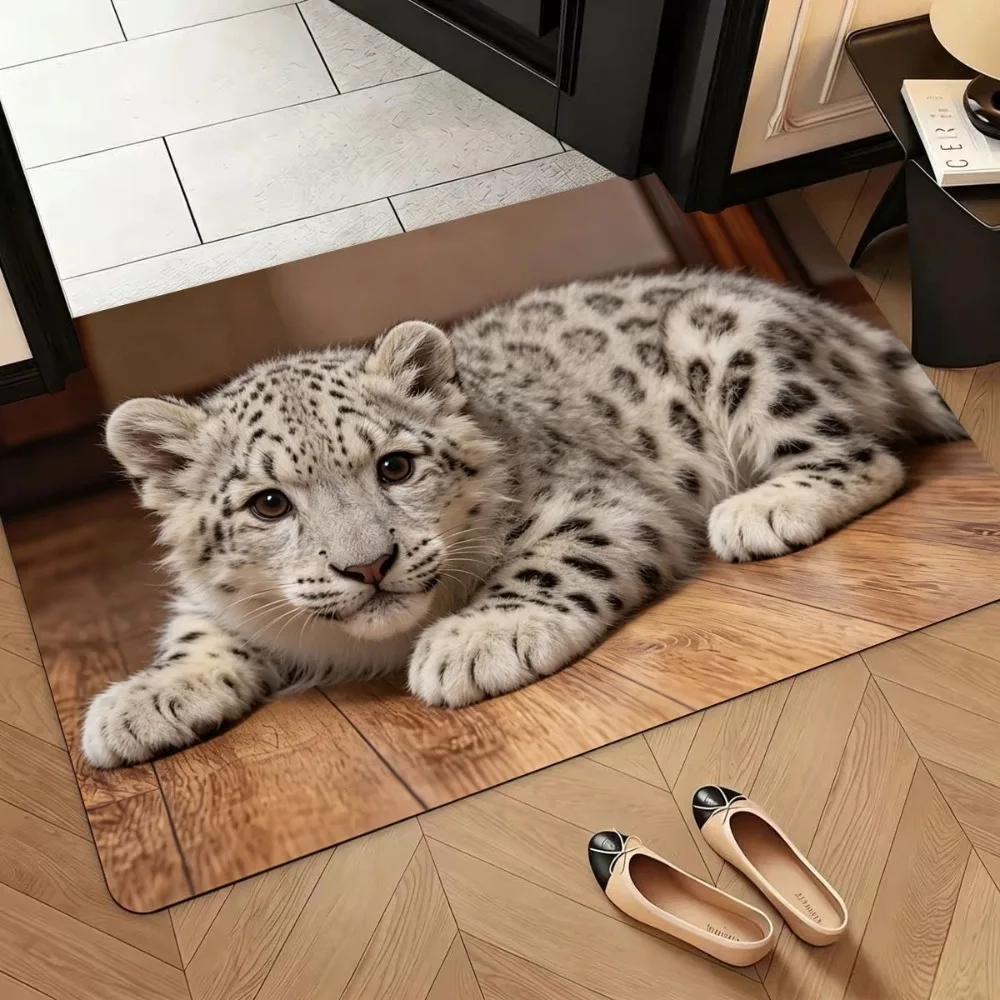 Tiger/Rabbit/Sheep/Dog Shape Cute Panda Floor Mat Non-slip 40*60cm Bathroom Carpet Soft Water-absorbing Floor Mat Table Bedside