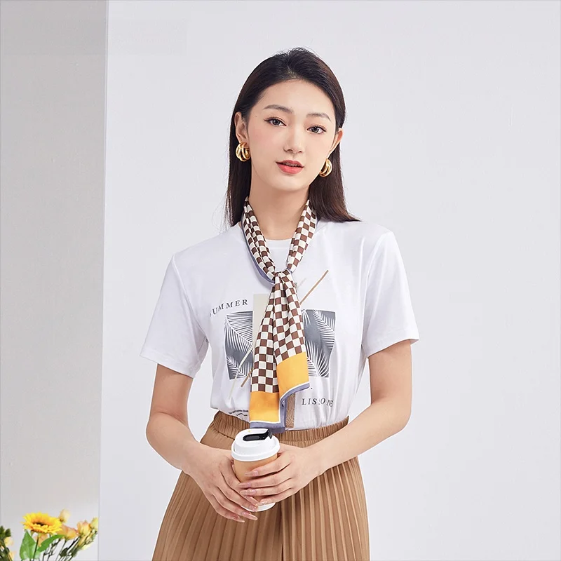 

Новая летняя футболка Dailanzhi с принтом, круглым вырезом, удобная, универсальная, женская, модная, для повседневной носки, с коротким рукавом