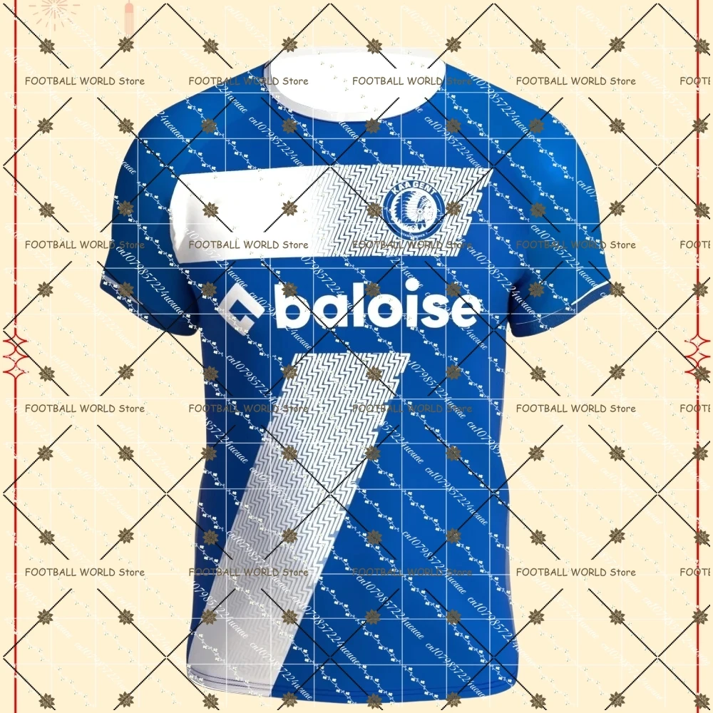 

2024-25 Mens KAA Gent Short Sleeve Football Shirt Youth Kids Sport Oversized Training Soccer Uniform Breathable Unisex Jersey