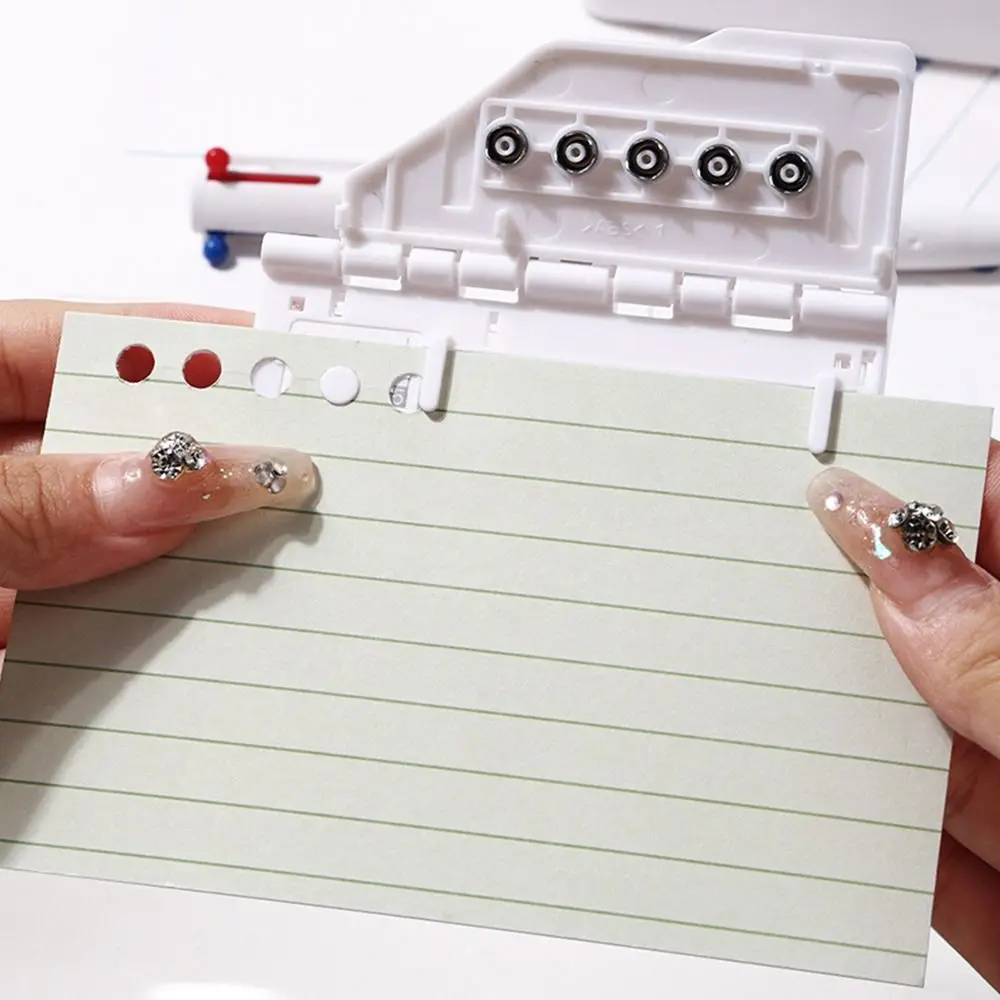 Practical 5-Hole Paper Punch Machine Portable Card Type Hole Puncher A4/A5/B5 Paper Punching Loose-leaf Punch School Office