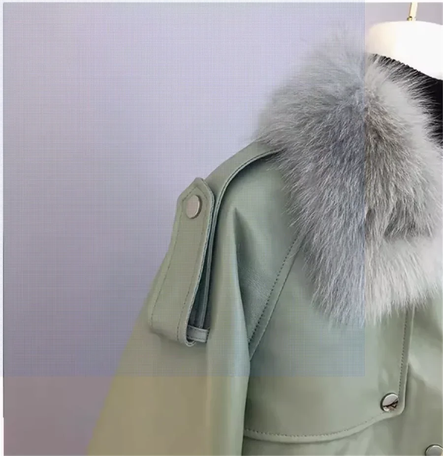 Fox Fur Grass Coat for Women Haining New Year, Young Style, Leather Plus Hair