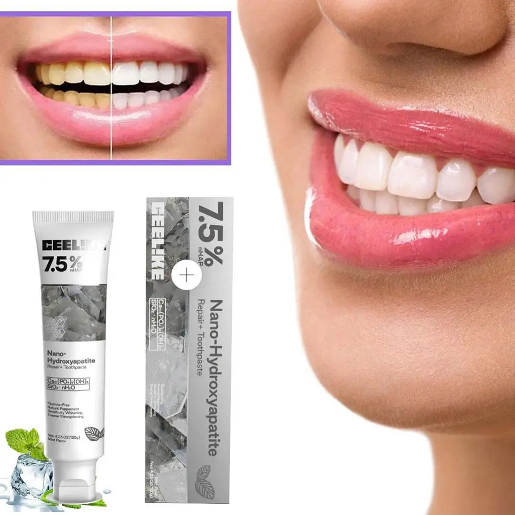 5 uds hidroxapatita probiótica blanqueamiento pasta de dientes reparación de esmalte refrescante del aliento blanqueador de dientes pasta de dientes