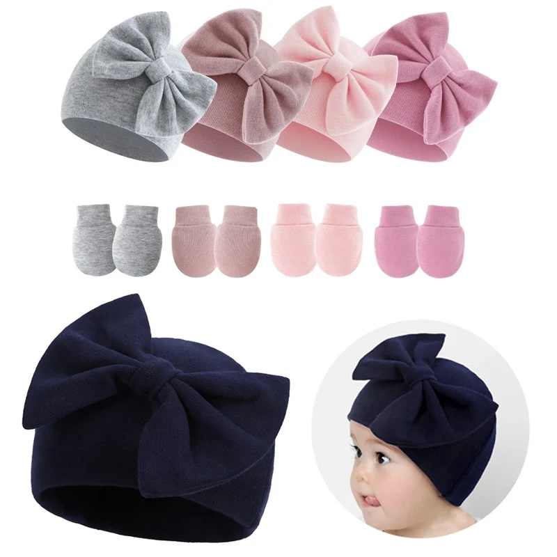 

Шапка для маленьких девочек, комплект перчаток, хлопковая шапочка для новорожденных, аксессуары для девочек, детская шапочка, тюрбан для малышей, детский реквизит