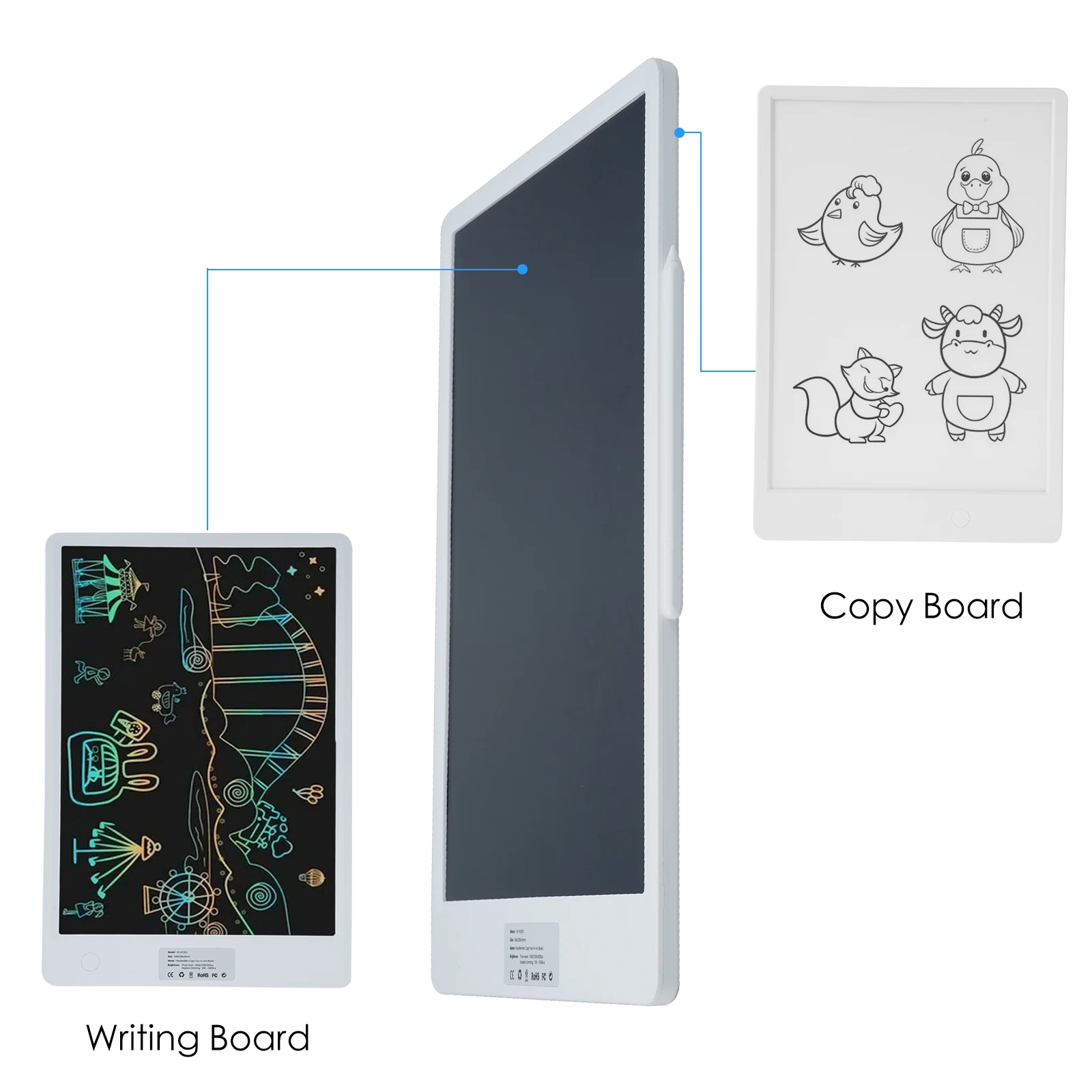 Papan Tulis LED A4 2-in-1 yang Dapat Diredupkan & Papan Tulis LCD Magnetik untuk Sketsa Animasi Lukisan Anak