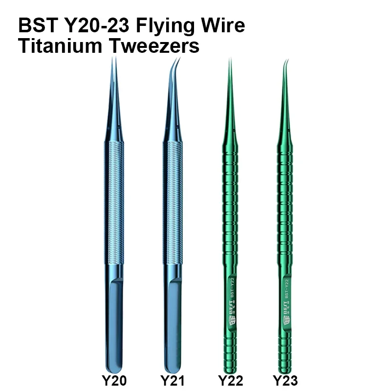 Best BST-Y20 BST-Y21 BST-Y22 BST-Y23 Titanium Alloy Precision Tweezers Mainboard Chip IC BGA Flying Wire Clamp Repair Tweezer