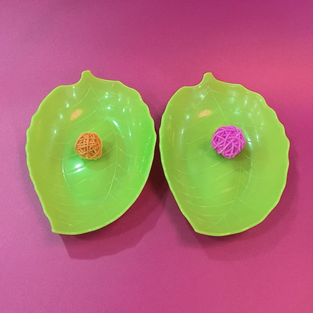 

15 Pcs Leaf Dish Combination Plates Party Food Trays Decorative Hotel Restaurant Green Travel