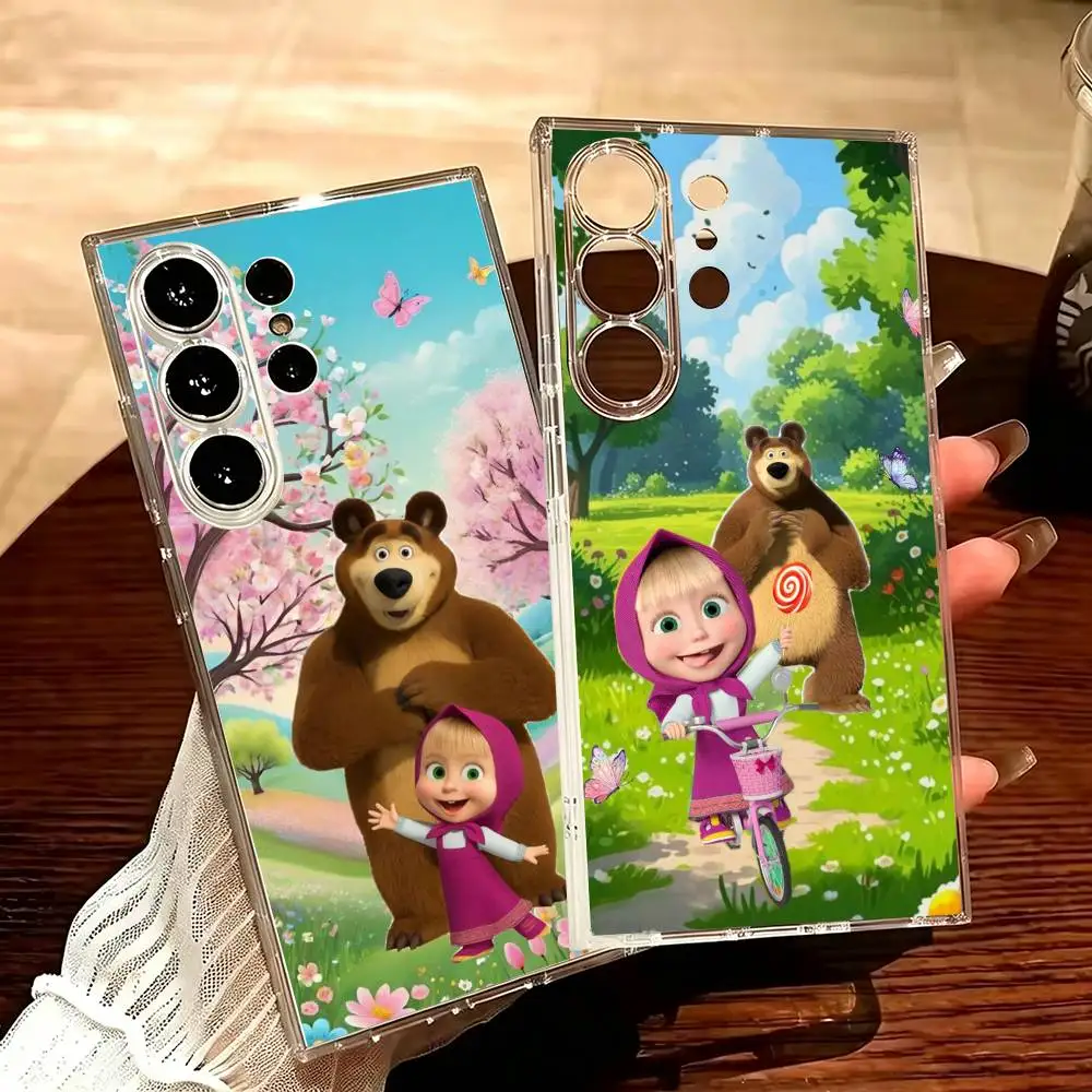 Masha-A And Bears  Phone Case For Samsung S25,24,23,22,21,20,30,Ultra,Plus,Fe,Lite Transparent Cover