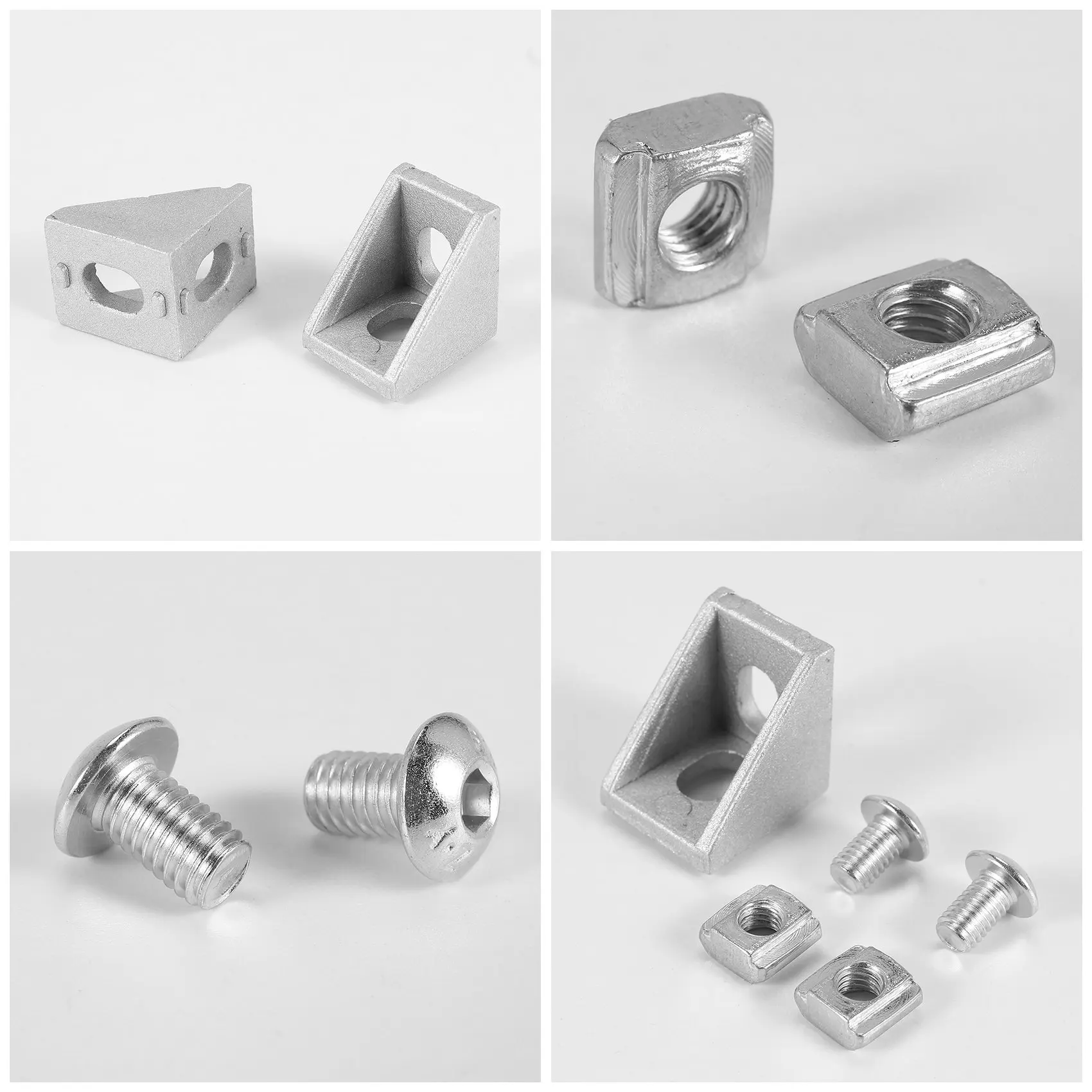 N96R 2020 Series Aluminum Profile Connector Set, 20Pcs Corner Bracket,40Pcs M5 X 10Mm T-Slot Nuts, 40Pcs M5x10mm Hex Socket Cap