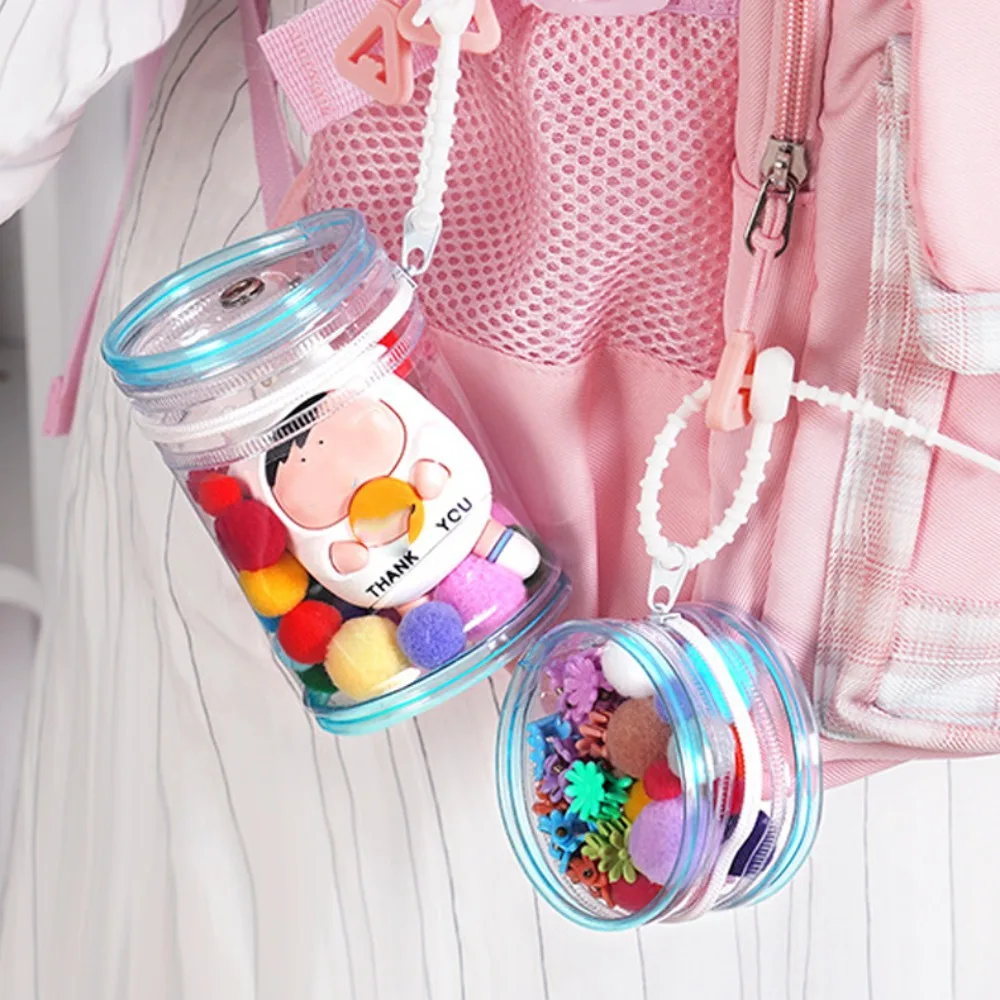 Dolls Bag With Buckle Clear Outdoor Doll Bag Display Hairball Doll Storage Pouch Clear PVC Outdoor Doll Display Bag Storage Bag