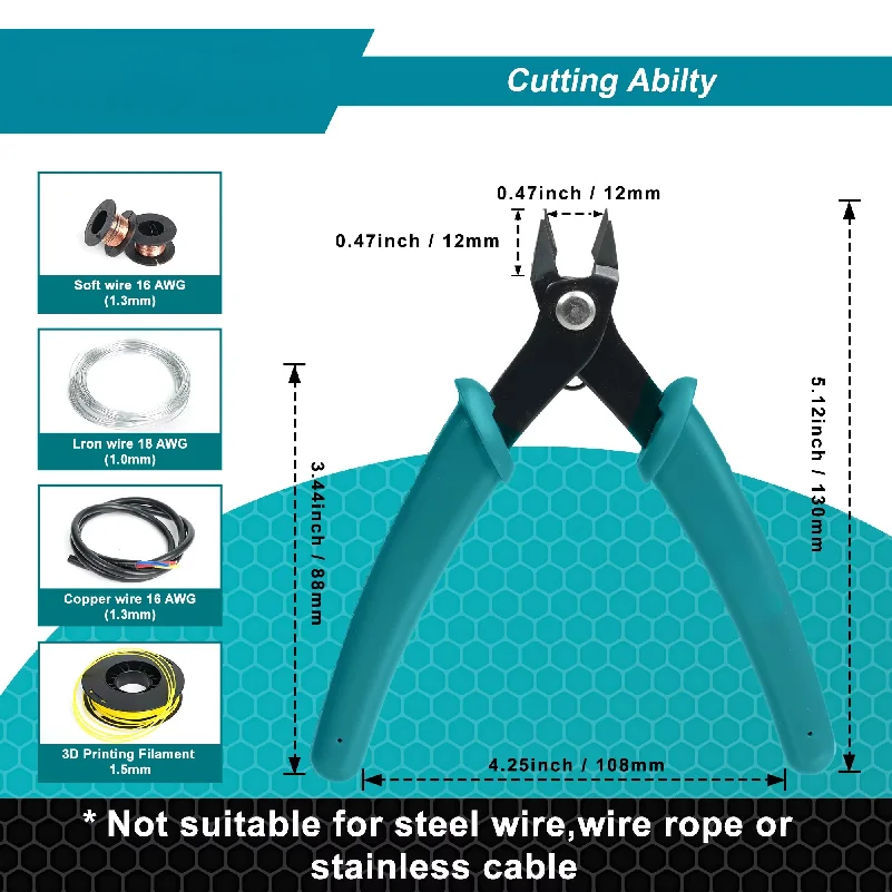 Micro Wire Cutter Precision Electronics Flush Cutter and Side Cutting Pliers Clean Cut for Model Jewelry Model Kits