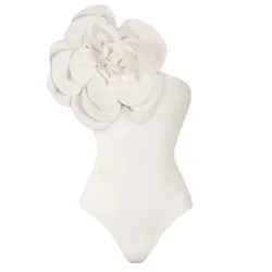 Maillot de bain une pièce blanc uni pour femme, vintage, à volants, col en V, cover-up, bikini, vêtements de plage, robe trempée, 2024