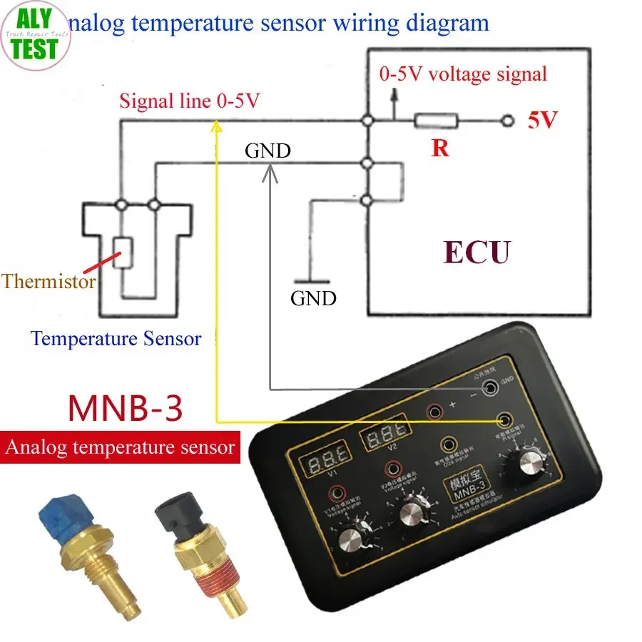 MNB-3 Automobile Signal Simulator for Temaperature Sensor Throttle Pressure  with Voltmeter Function