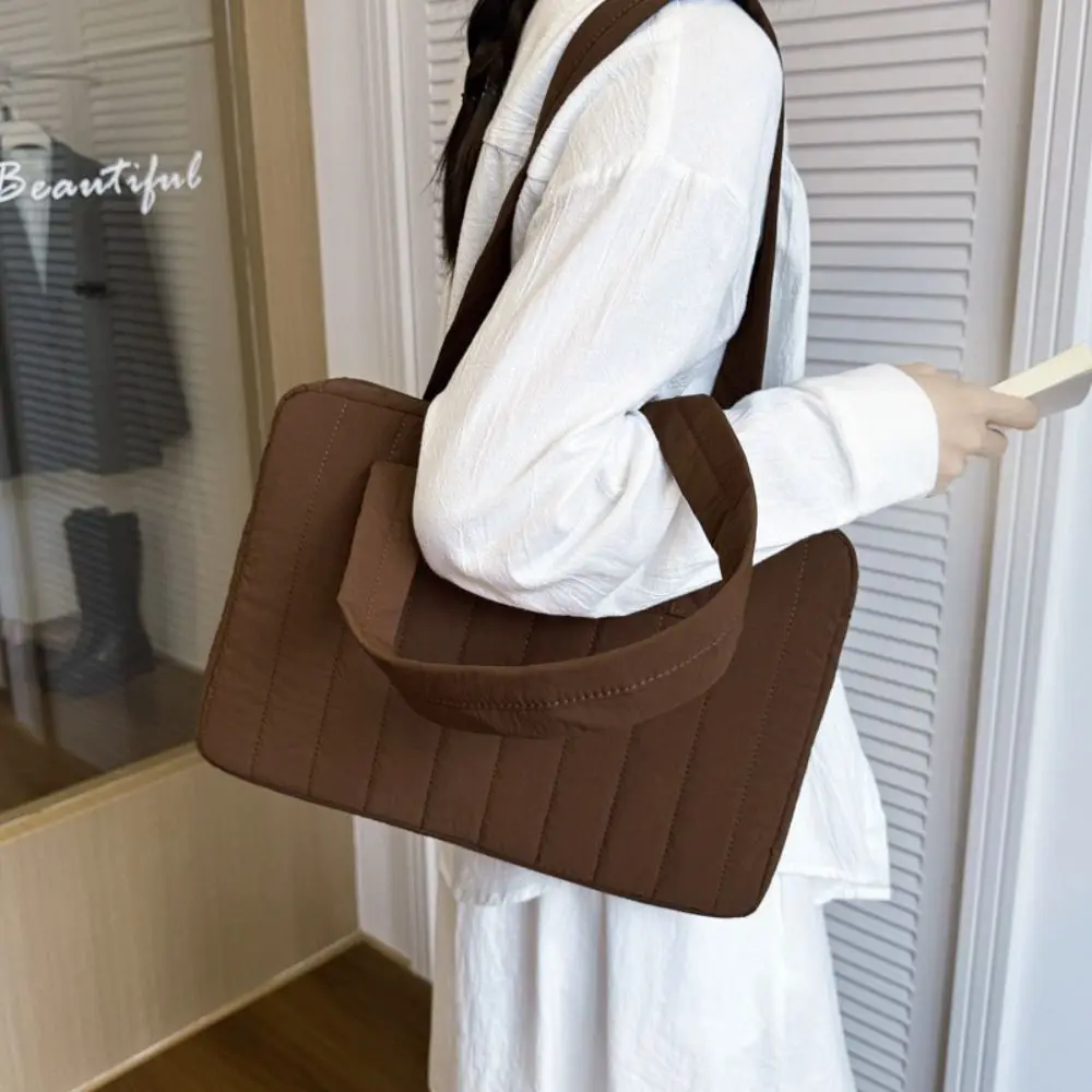 

14inch Laptop Shoulder Bag Large Capacity Solid Color Tablet Sleeve Case Multifunctional Shockproof Laptop Handbag Travel