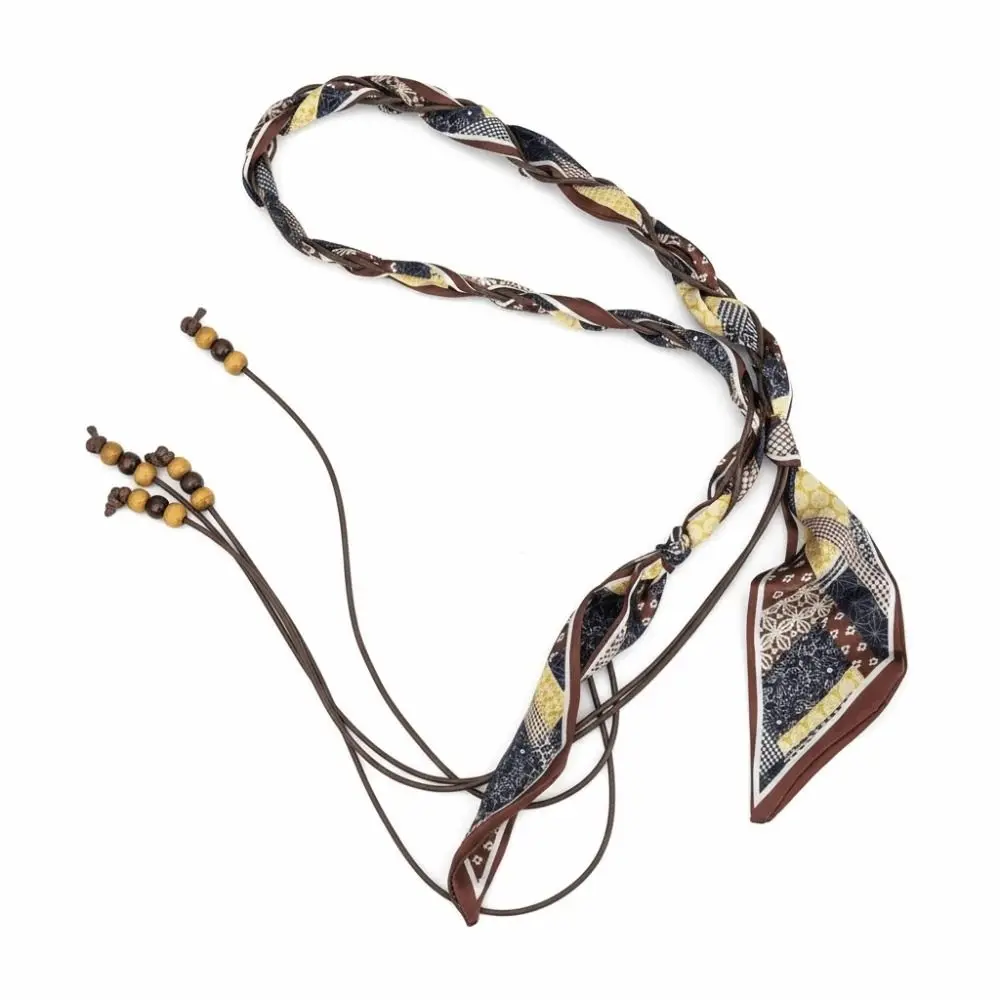 Macadamia Flower Waist Chain Woven Design Beaded Braided Waist Belt Tassel Detail Decorative Detail Waist Decor Ethnic Fashion