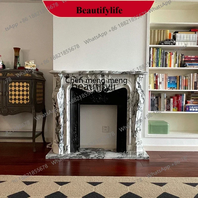

D178 Мраморный камин, французская гостиная, резьба по камню, белый камень, камин, украшение
