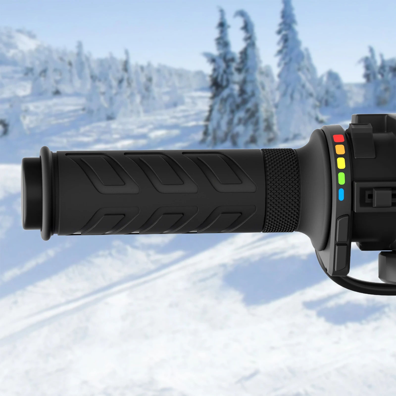 

1 Pair 12V 22mm Motorcycle Heated Grips 5-Gear Temperature Adjustable Hand Warmer Universal Motorcycle Heated Hand Grips