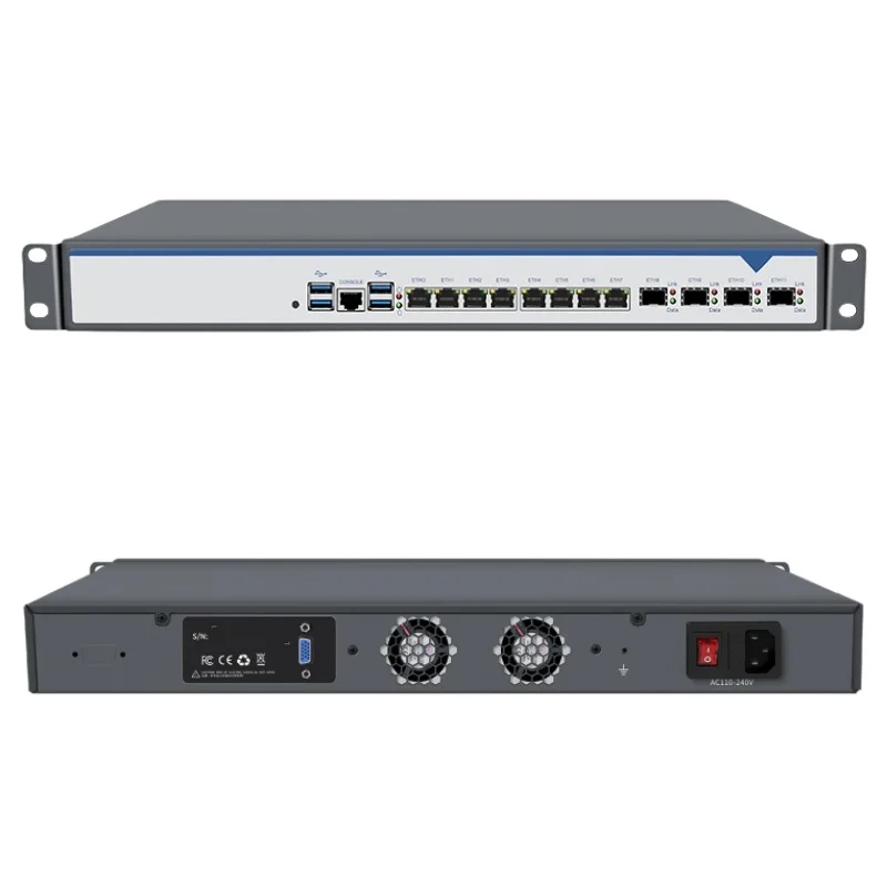1U Enclosure Server Case 8 2.5G LAN 4 SFP 10G B760 Chipset LGA 1700 12 13 14 Gen Network Security Firewall