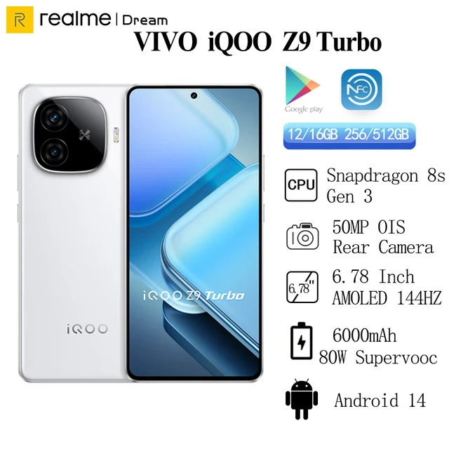 Original VIVO IQOO Z9 Turbo Snapdragon 8s Gen 3 6000mAh 80W 