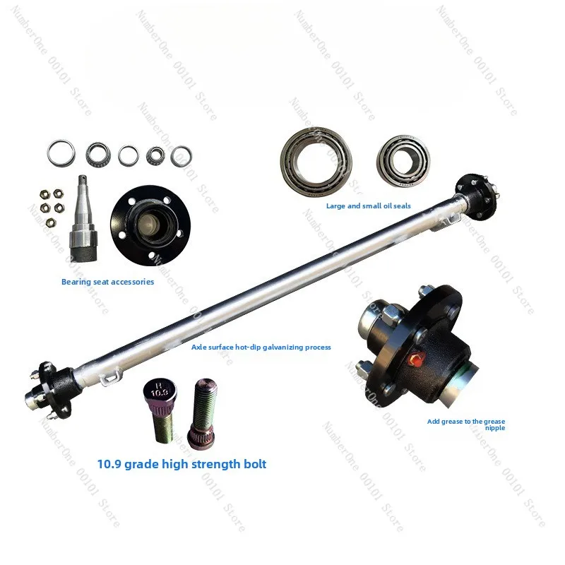 Factory direct supply of trailer-type rv axles, industrial and mining factory cargo turnover trailer rear axle, wheel hub
