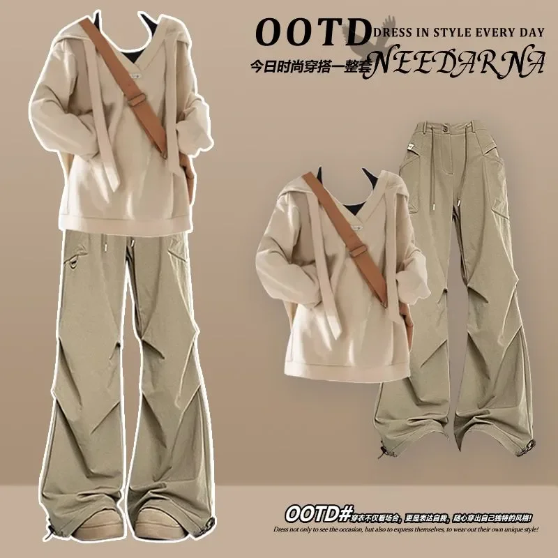 

Spring and Autumn Suits Women 2025 New Fashion Sweatshirt Casual Work Pants Two-piece Set