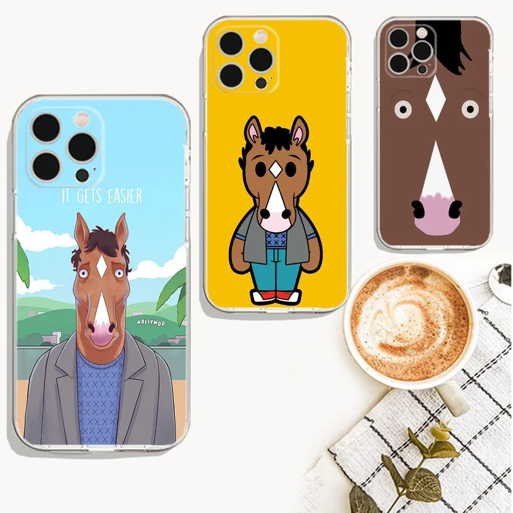 B-Bojack cartoon H-Horseman funny Phone Case For iPhone Apple 15,14,13,12,Mini,11,Pro,Max,Plus,X,XR,XS,8,SE,2020,Plus Transparen