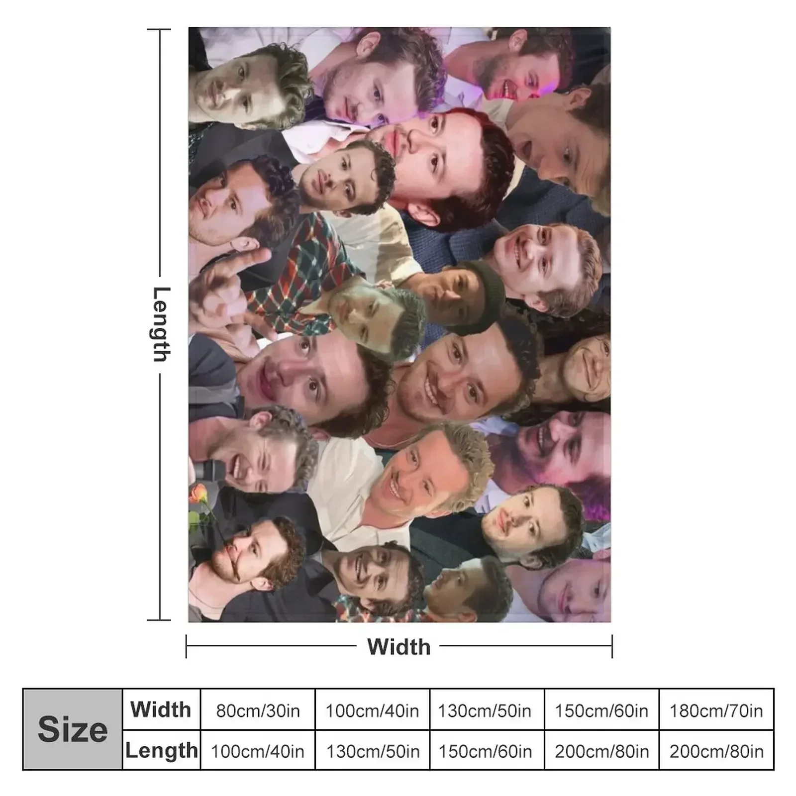 Joseph Quinn Photo Collage Throw Blanket couch cozy soft plush fuzzy picnic outdoor blanket