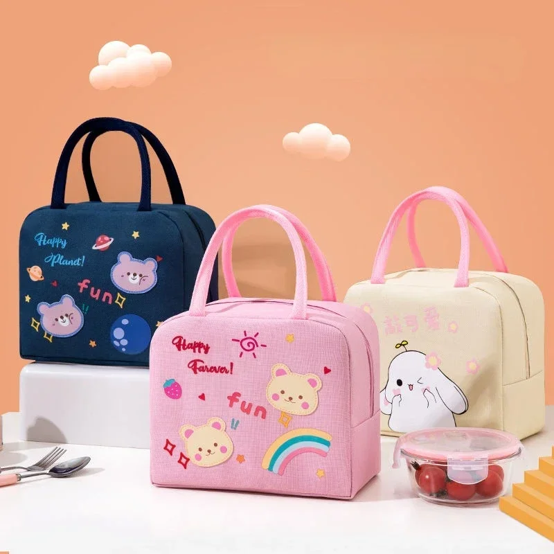 

Insulation Cartoon Lunch Bag Tote Pouch Animals Food Thermal Bag Kids School Bento Portable Lunch Bags Storage Pocket Lonchera