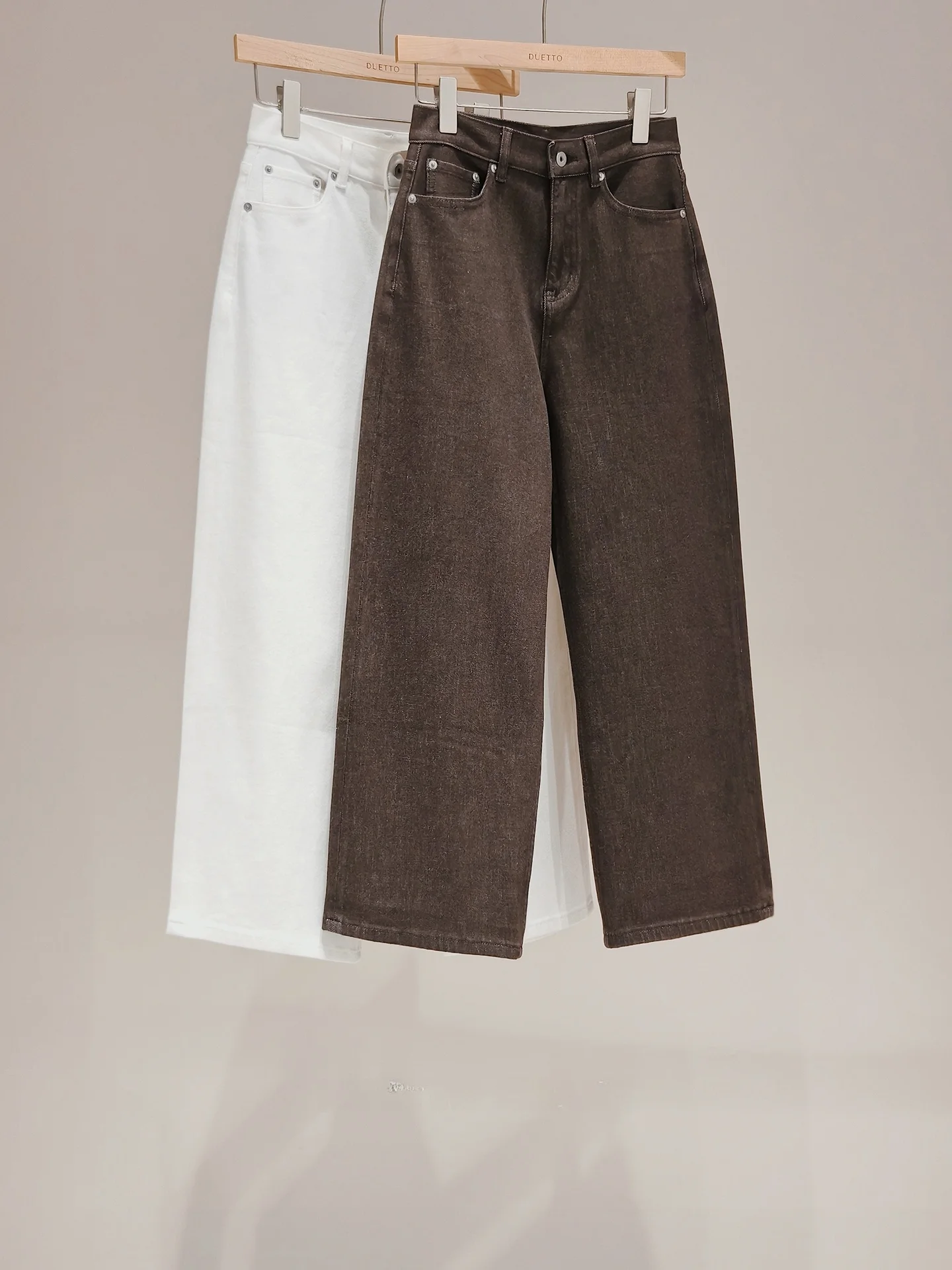 

Duetto High Waist Wide Leg Cotton Denim Skinnies Spring Summer Lightweight Breathable Eighteen Shorts Ladies Jeans