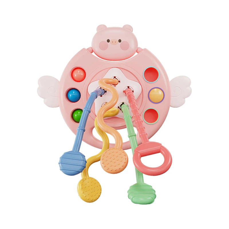 Infant Baby Sensory Development Finger Grasp Training Toys 0- 12 Months Simple Bubble Pull String Early Learning Montessori Toy