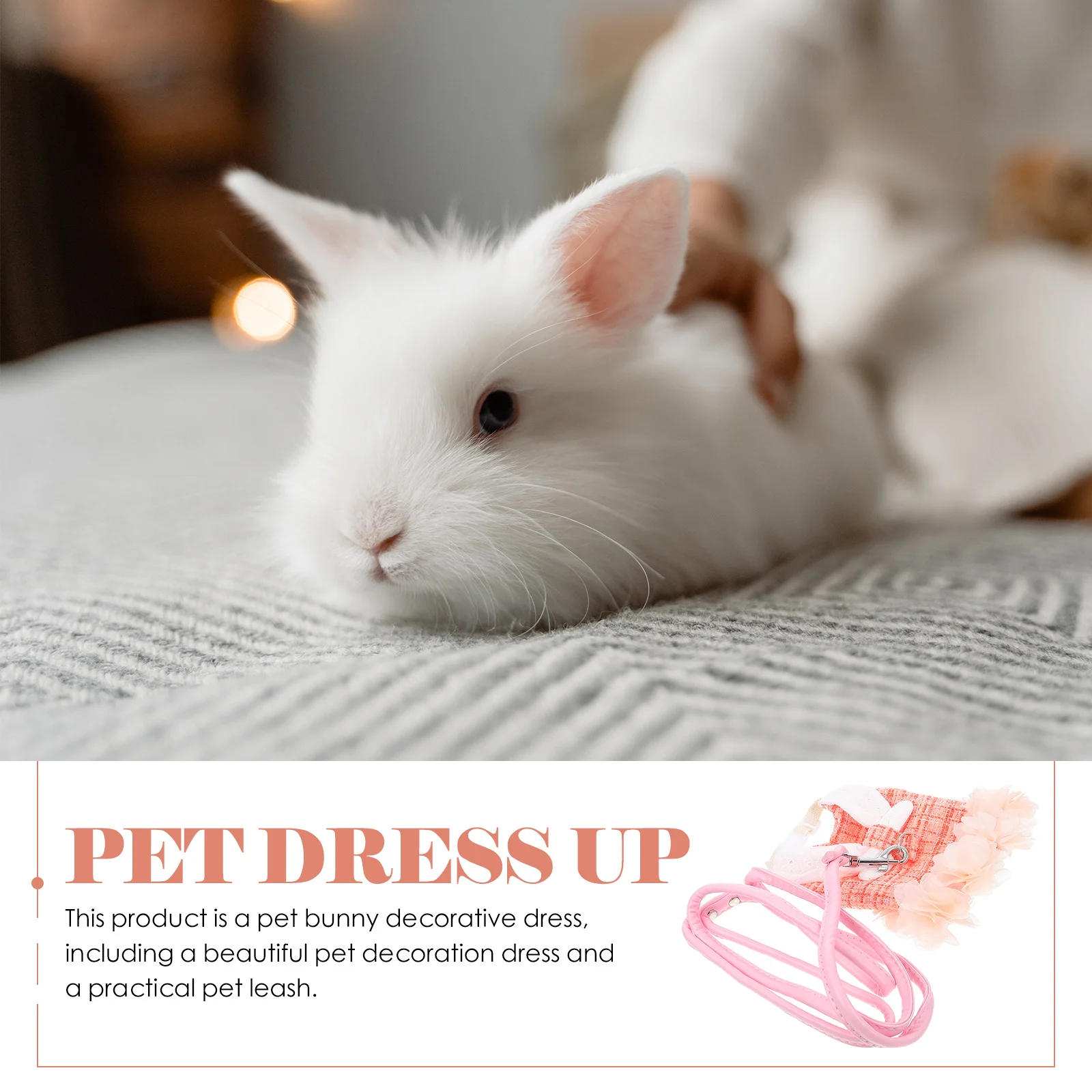 

1Set Pet Rabbit Clothes Adorable Bunny Decor Sleeveless Dress Breathable Cotton Comfortable Wearing Experience