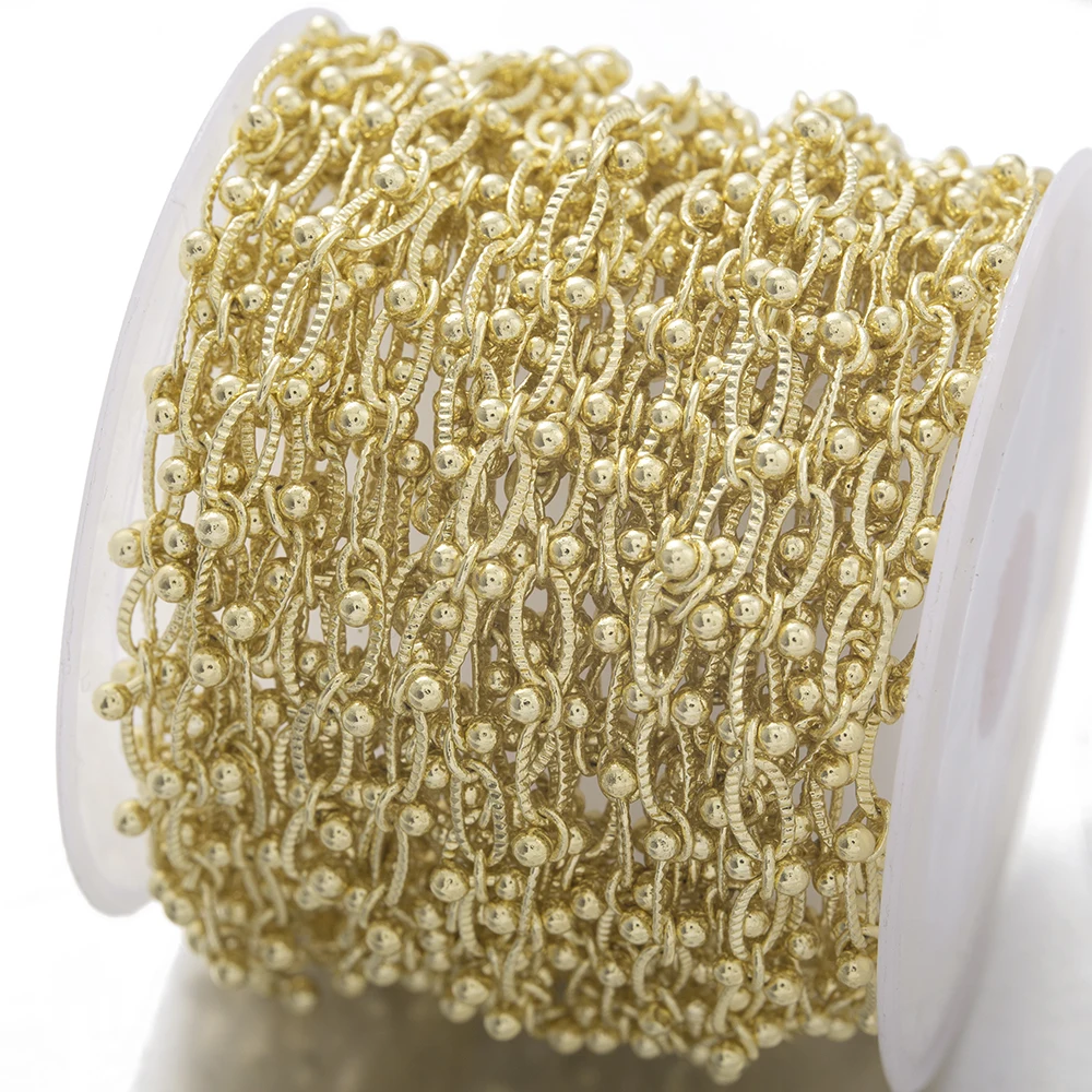 1Meter Paperclip Chain Gold Plated Brass Textured Rectangle Lace Heart Chain Component For Diy Bracelet Necklace Jewelry Making