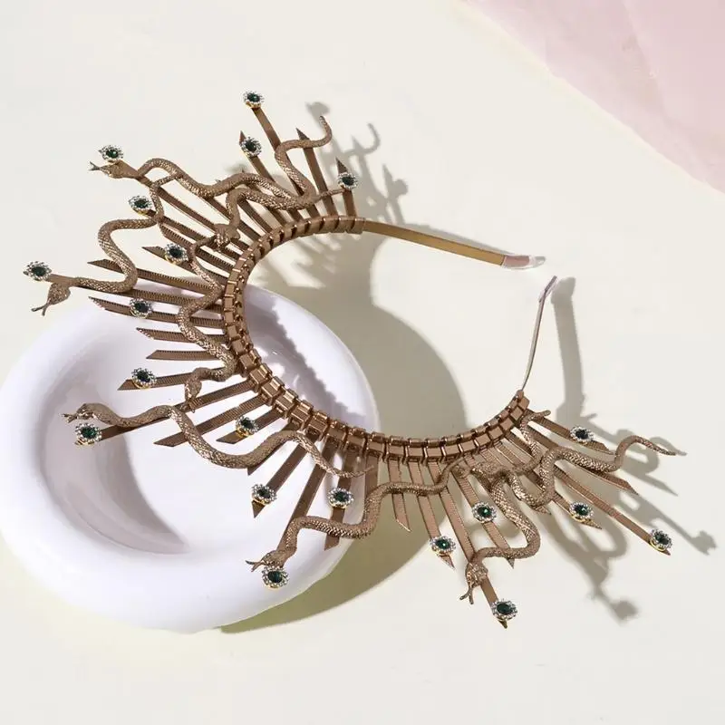 

P9FE Dark Snake Hairpieces Costume Headwear Cosplay Headband Headwear for WomeN