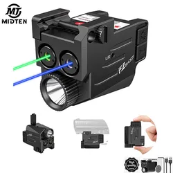 MidTen Glock Beam Blue Green Laser Light Flashlight Combo 500 Lumens Pistols Rechargeable Compact Tactical For Handguns