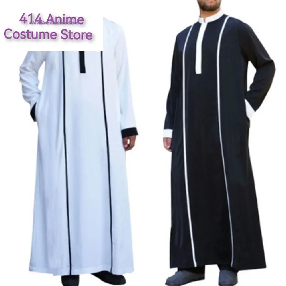 Muslim Robes Cosplay Men Traditional Eid Middle East Islamic Arab Caftan Jubba Thobe Islam Kaftan Fashion Loose Clothing