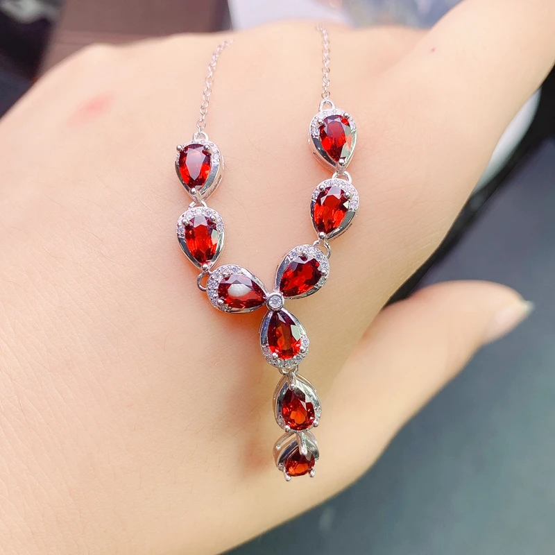 سعر خاص. قلادة من العقيق الطبيعي، فضة عيار 925، ياقوت أسترالي، أزرق فاتح، أوراق جميلة #5