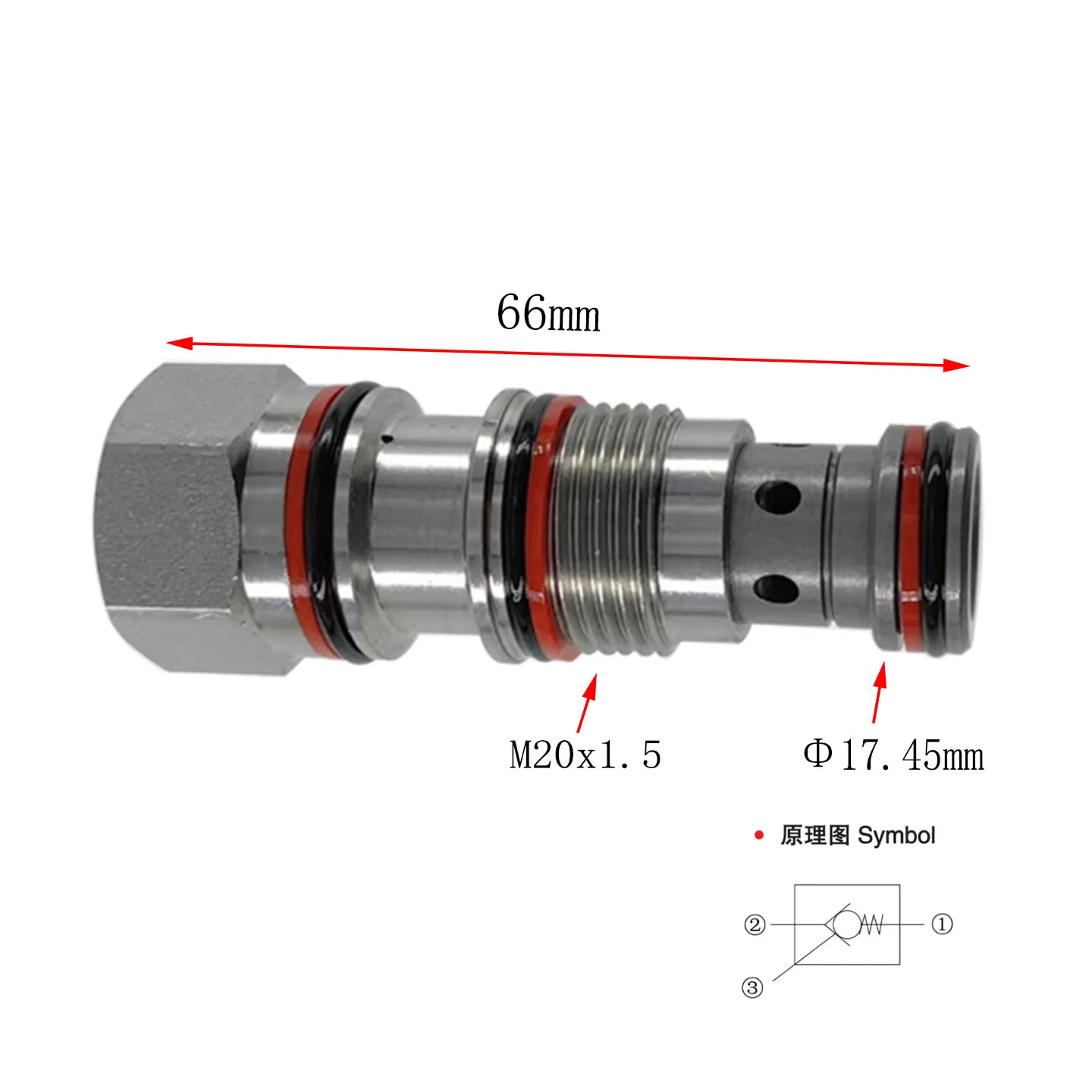 Threaded Cartridge Pilot Operated Check Valve, Hydraulic Lock for Tunneling Support & Engineering Machinery