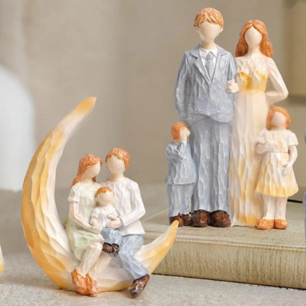 

Family Affection Series Wood Carving Imitation Family Desktop Ornament Jewelry BoxPerfect as Father's Day/Mother's Day Gifts