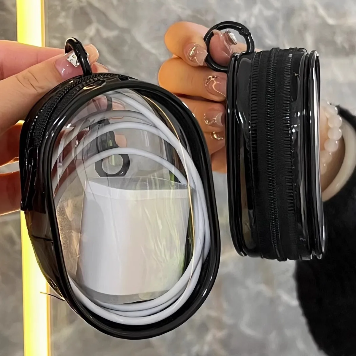Data Cable Storage Bag Portable Headphone Storage Box For Carrying Around Mobile Phone Charger Cable Organizing Bag