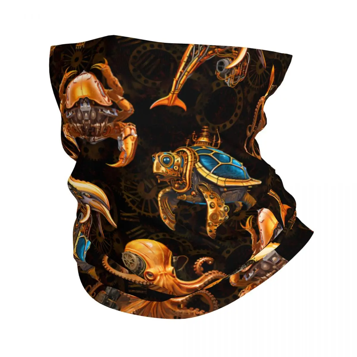 Sea Octopus Turtle Whale Thin Bandana Neck Gaiter Steampunk Wrap Scarf Headband Neck Cover