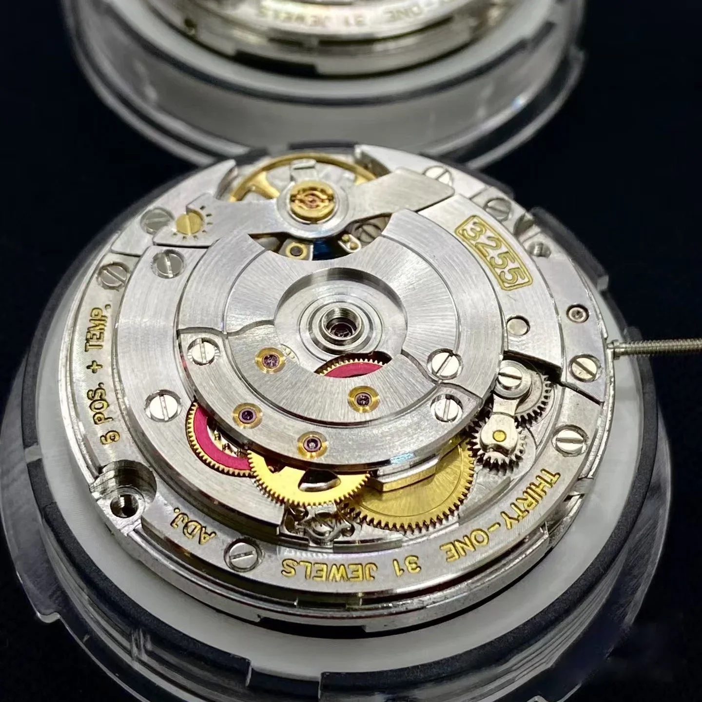 2025 High Quality 3255 Movement Dual Calendar For 36mm DD Watch 31 Jewels Blue Balance Wheel Watch Movement