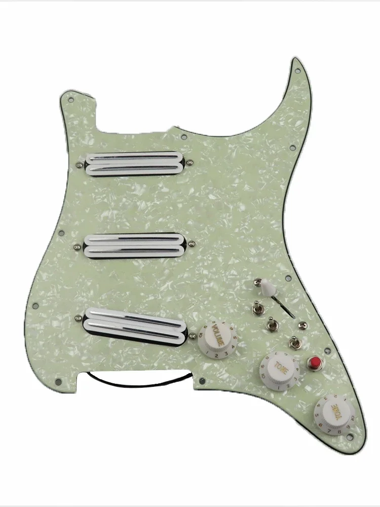 

Green Pearl Pickguard White Pickup Dual Hot Rail Humbucker Pickup Versatility Pre-wired Pickguard