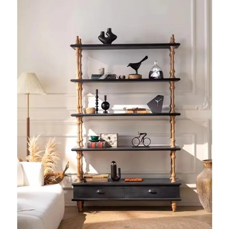 

5-Floor Kitchen Shelf Vintage Multifunctional Space-Saving Locker with Drawer