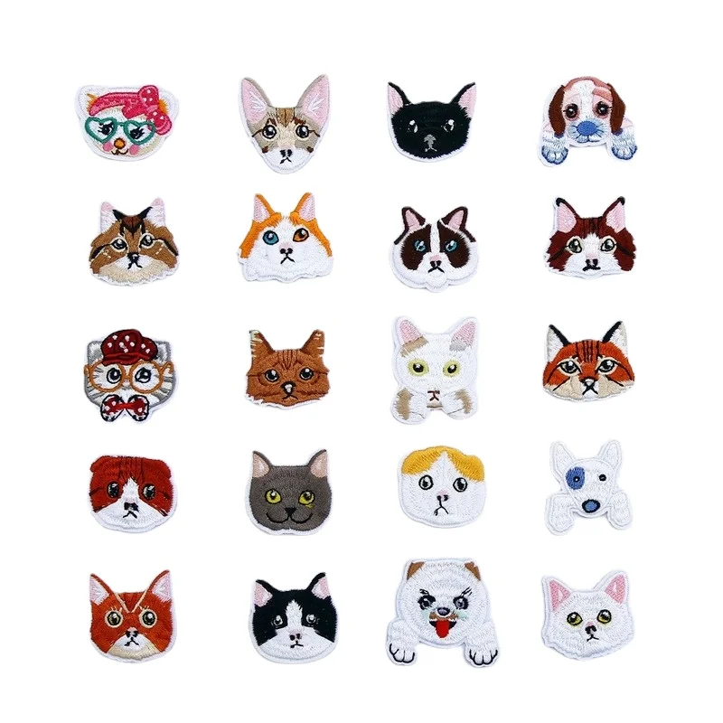 

50pcs/Lot Luxury Cute Animal Embroidery Patch Pet Puppy Cat Dog Kitty Shirt Bag Clothing Decoration Accessory Craft Diy Applique