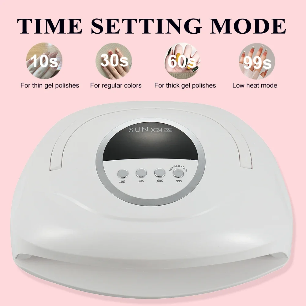 SUN X24 MAX Macchina per unghie ad asciugatura rapida Lampada da forno a LED Essiccatore per colla per smalto No strumento per lampada per unghie per uso domestico a mano nera