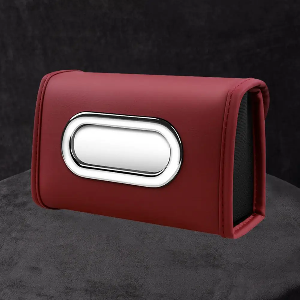 

Прямоугольный органайзер для салфеток на заднем сиденье, автомобильный держатель для салфеток с широкими металлическими отверстиями для ящиков, искусственная кожа, легко для сиденья