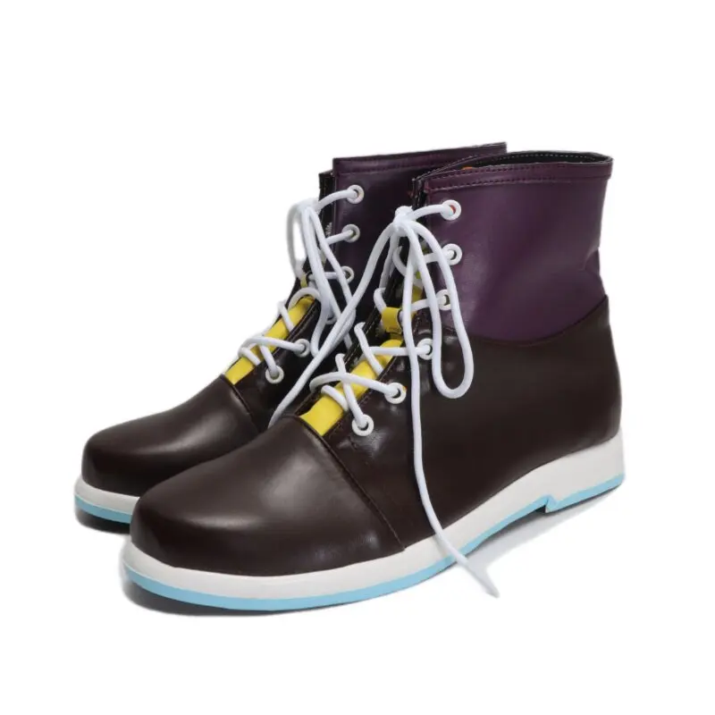 Anime HATSUNE MIKU: COLORFUL STAGE! Tenma Tsukasa Cosplay Shoes Brown Short PU Leather Boots For Halloween Carnival