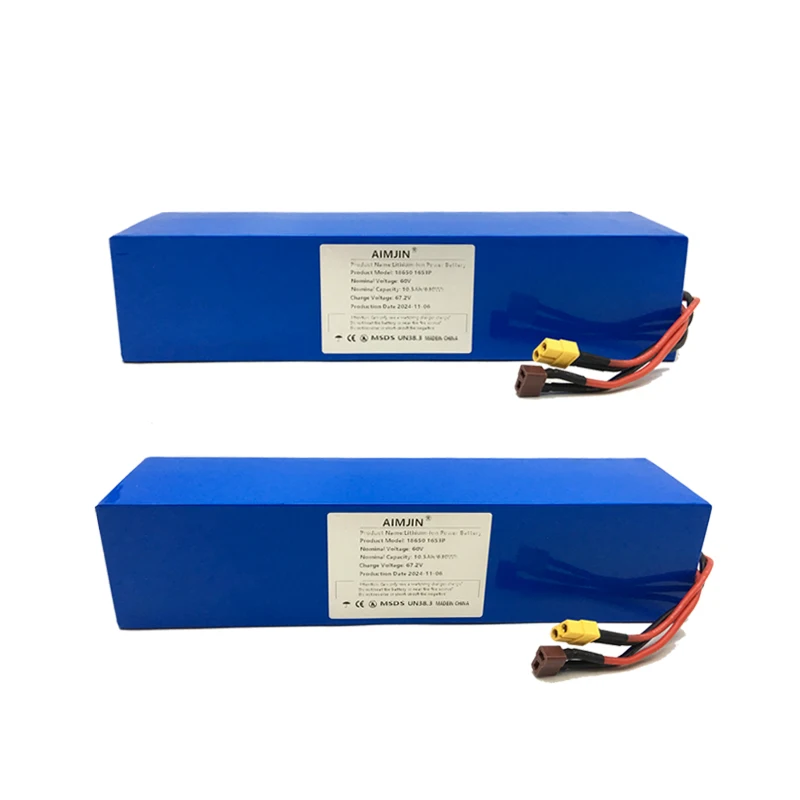 60 V 10500 mAh wiederaufladbarer Akku 10,5 Ah 18650 16S3P Li-Ionen-Akku 500 W 700 W 1200 W Hohe Leistung mit BMS