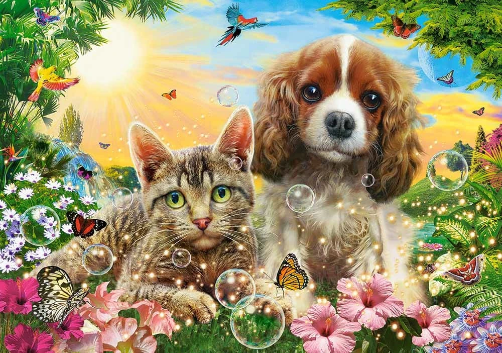 

1000 Pcs Jigsaw Puzzles Animal Cat and Dog Kids Toys Gift Educational Intellectual Decompressing Fun Family Game