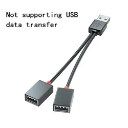 Car Mounted 1 to 2 USB Branching Multi-functional Adapter for Mobile Phones, Tablets, and Extended Multi Interface Hubs