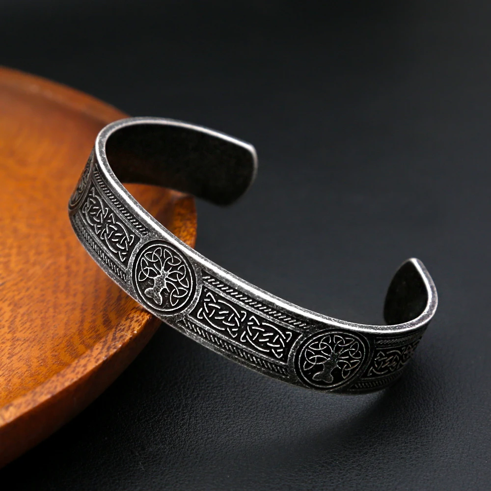 

Viking Vintage Tree Of Life Bracelet Stainless Steel Celtic Knot Bracelet Nordic For Men Women Amulet Jewelry Gift Dropshipping